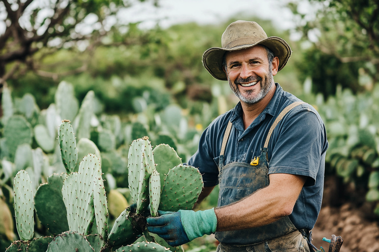 Kaktusfeige mit starker Öko-Bilanz: bis zu 80 % weniger Wasserbedarf, wächst in kargen Böden, benötigt kaum Pestizide & schützt Böden vor Erosion.